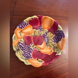 Home Interiors Better Homes and Gardens Large Fruit Embossed Serving Bowl ONLY